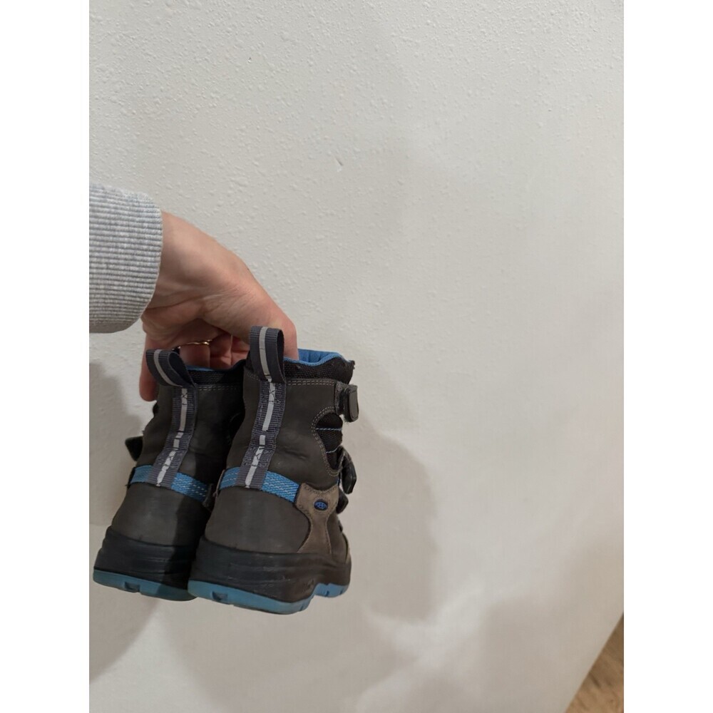 KEEN Kid's Toddler Boys Snow Troll Boots Shoes Black Size 10 Easy On Winter Gray - Picture 5 of 7
